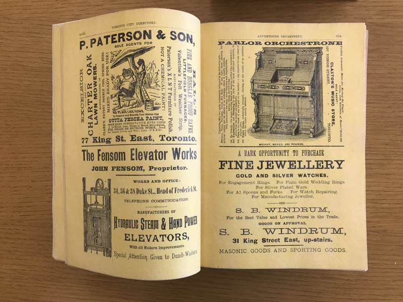 Journey of Discovery 1887 Toronto City Directory