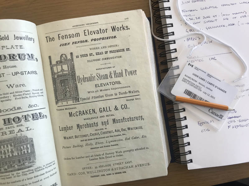 Journey of Discovery 1888 Toronto City Directory